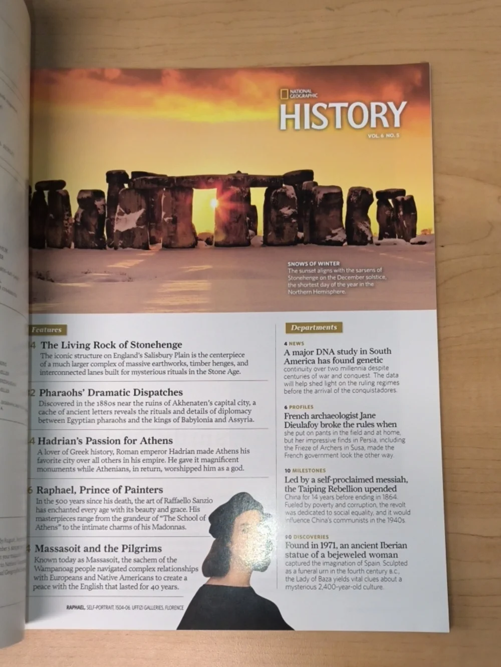 2020 National Geographic History Magazine Massasoit & Pilgrims/ Stonehenge